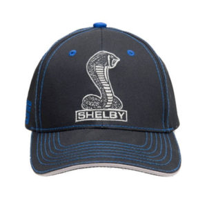 Super Snake Black Hat with Blue Stitching